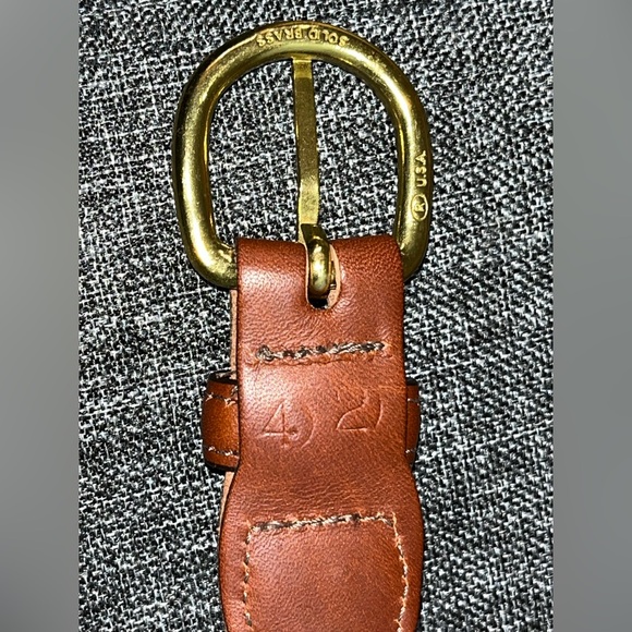 Barron’s Hunter Blue & Orange Grosgrain Leather Tab Belt Solid Brass buckel-  42 - Picture 5 of 8